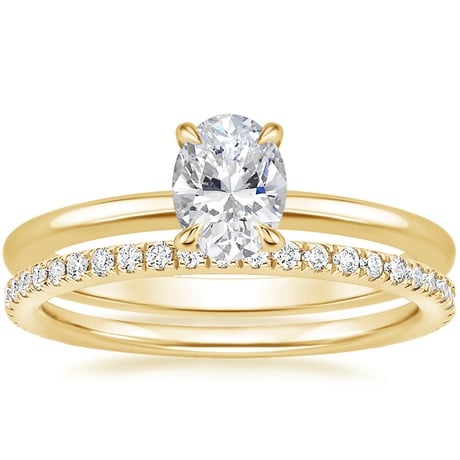 18K Yellow Gold Petite Elodie Ring with Luxe Ballad Diamond Ring